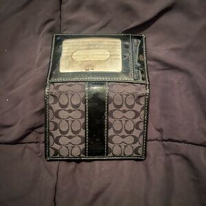 Coach Black and Gray Card Holder